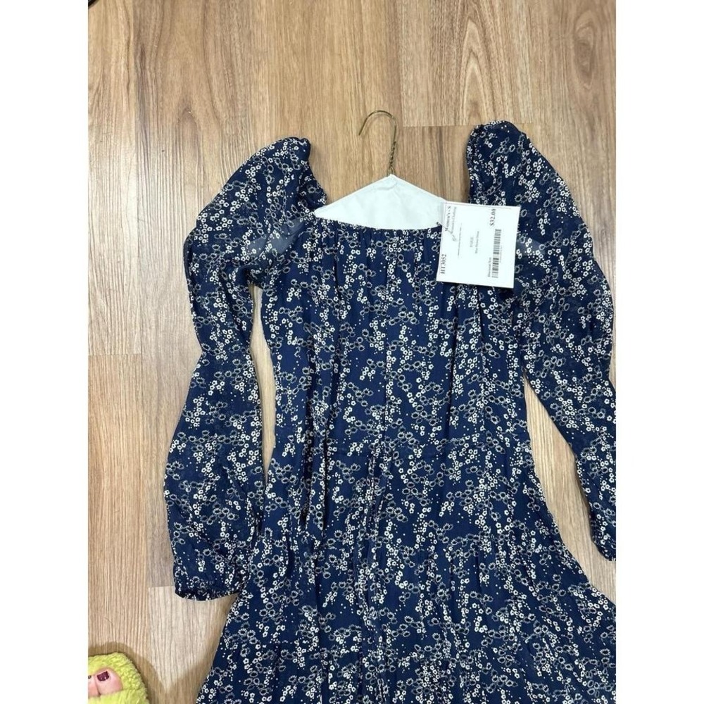 PAIGE Blue Navy Flower Dress S - Picture 2 of 5